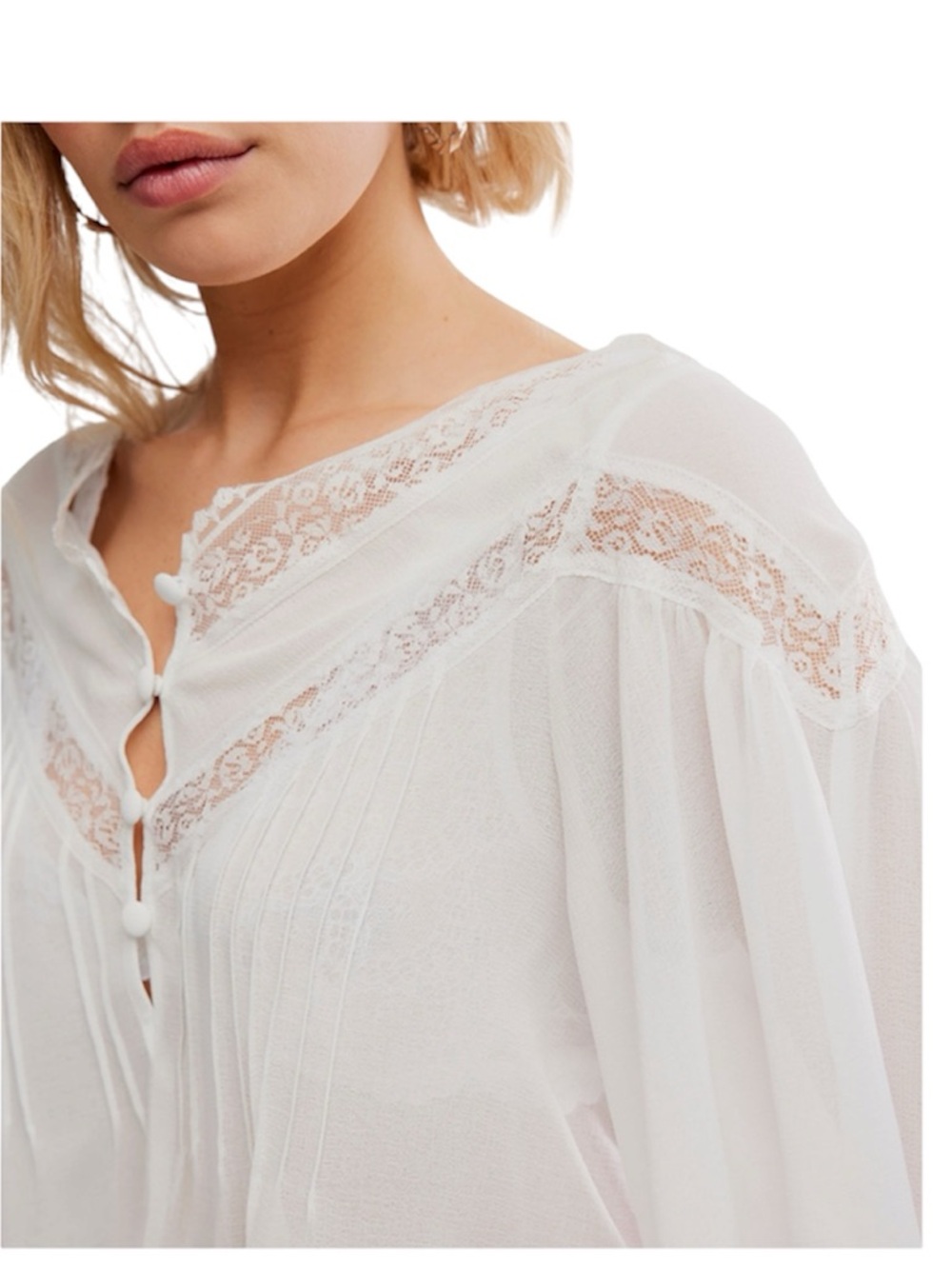 Free People Women's Bali Midnight Rain V-Neck Top, Size MEDIUM - Picture 11 of 15